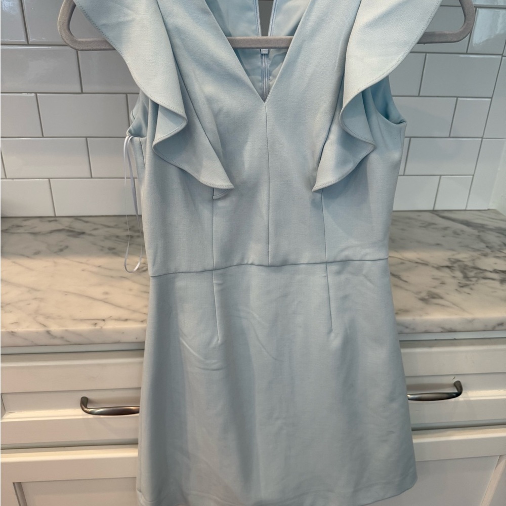 French Connection Light Blue Ruffle Mini Dress
